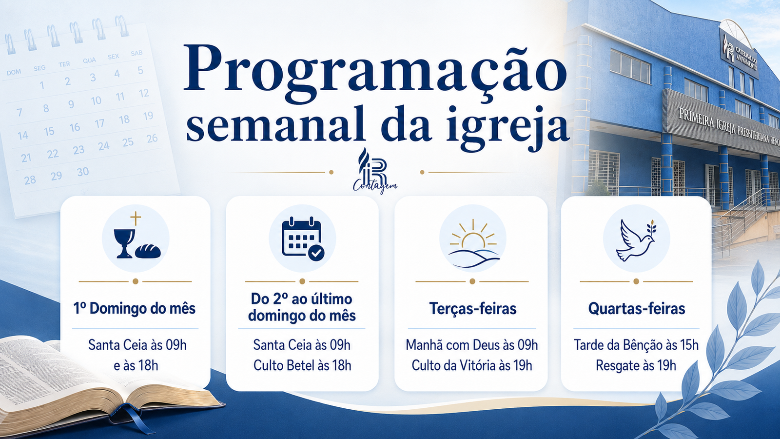 Programação semanal da igreja
